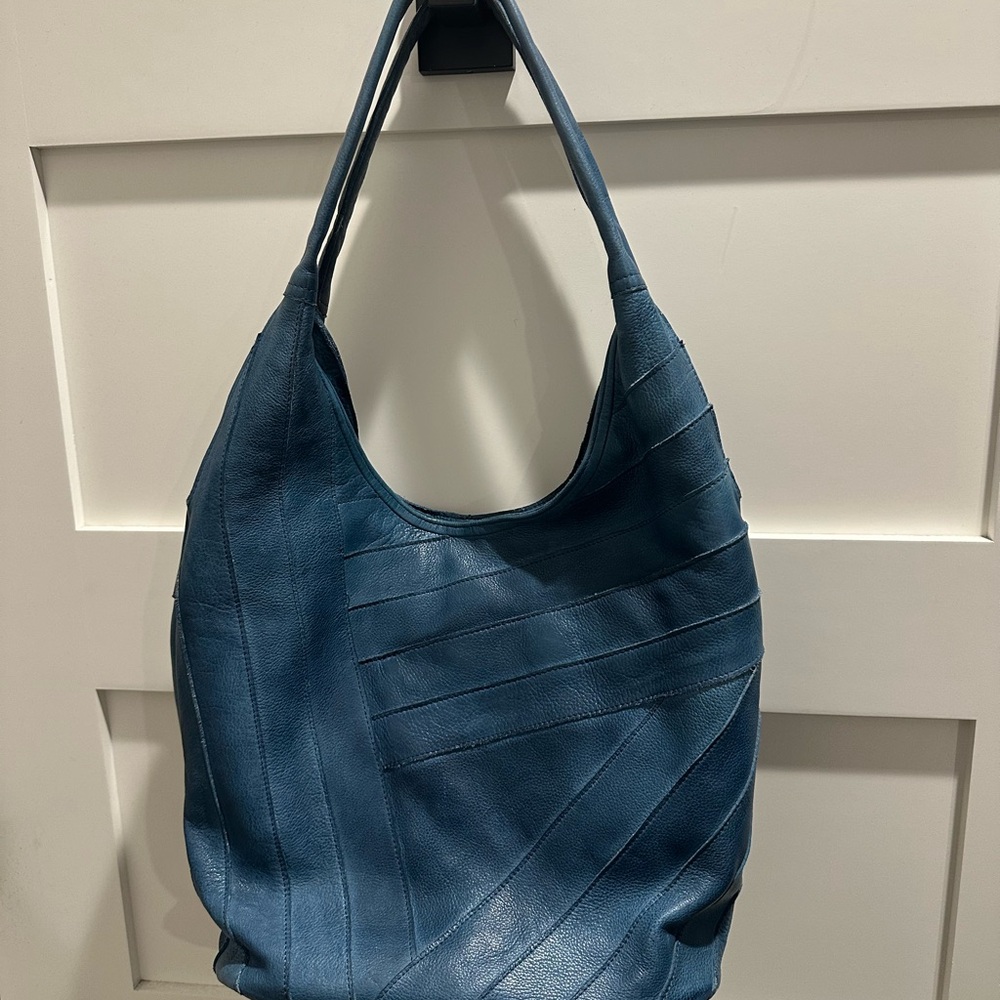 Latico Blue Leather Hobo Bag